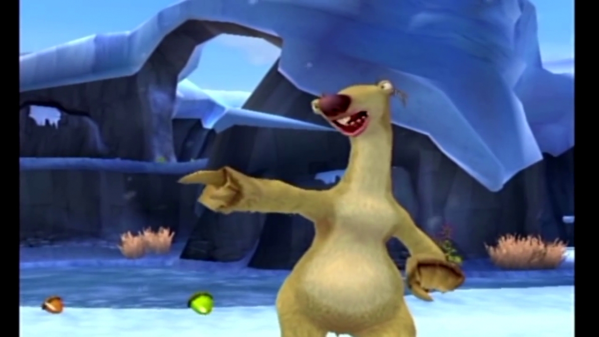 Ice Age 2 The Meltdown GameCube GC video game, action adventure, platformer gameplay, animated movie tie-in, family-friendly, Nintendo GameCube title gameplay screenshot