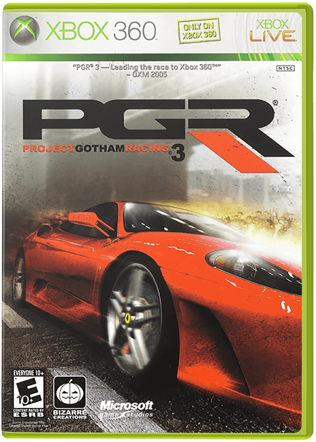 Project Gotham Racing 3 cover art for Xbox 360 (X360) racing video game