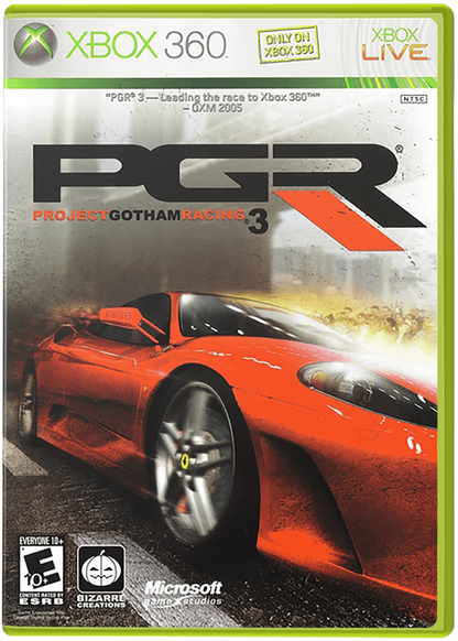 Project Gotham Racing 3 cover art for Xbox 360 (X360) racing video game