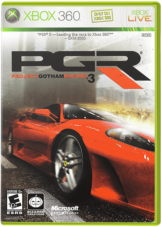 Project Gotham Racing 3 cover art for Xbox 360 (X360) racing video game