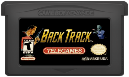 BackTrack Game Boy Advance GBA video game featuring first person shooter gameplay sci fi exploration alien environments weapon combat enemy encounters mission based action and classic handheld gaming retro video game collection collectible gaming appeal cartridge 