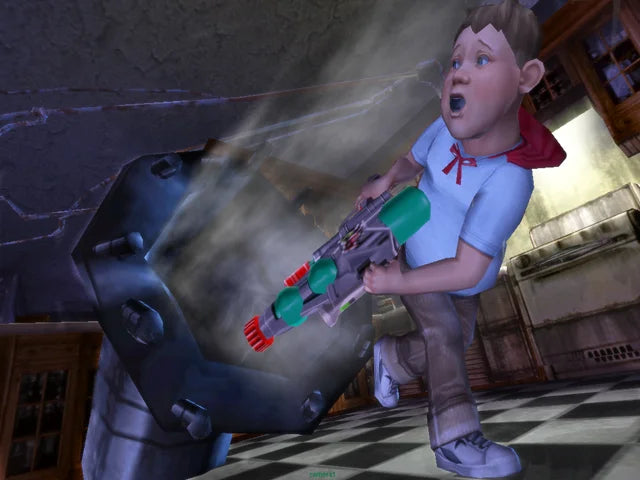 Monster House PlayStation 2 PS2 video game, action adventure, spooky cartoon-based gameplay, movie tie-in, family-friendly console title gameplay