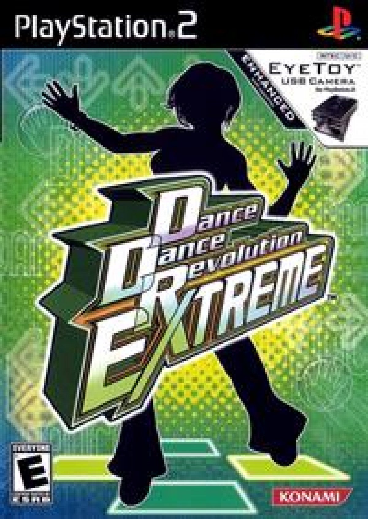 Dance Dance Revolution Extreme PlayStation 2 PS2 rhythm music video game featuring energetic dance gameplay popular music tracks timing-based challenges arrow step patterns multiple difficulty levels high-score competition and classic PlayStation 2 PS2 gaming collectible retro gaming appeal front