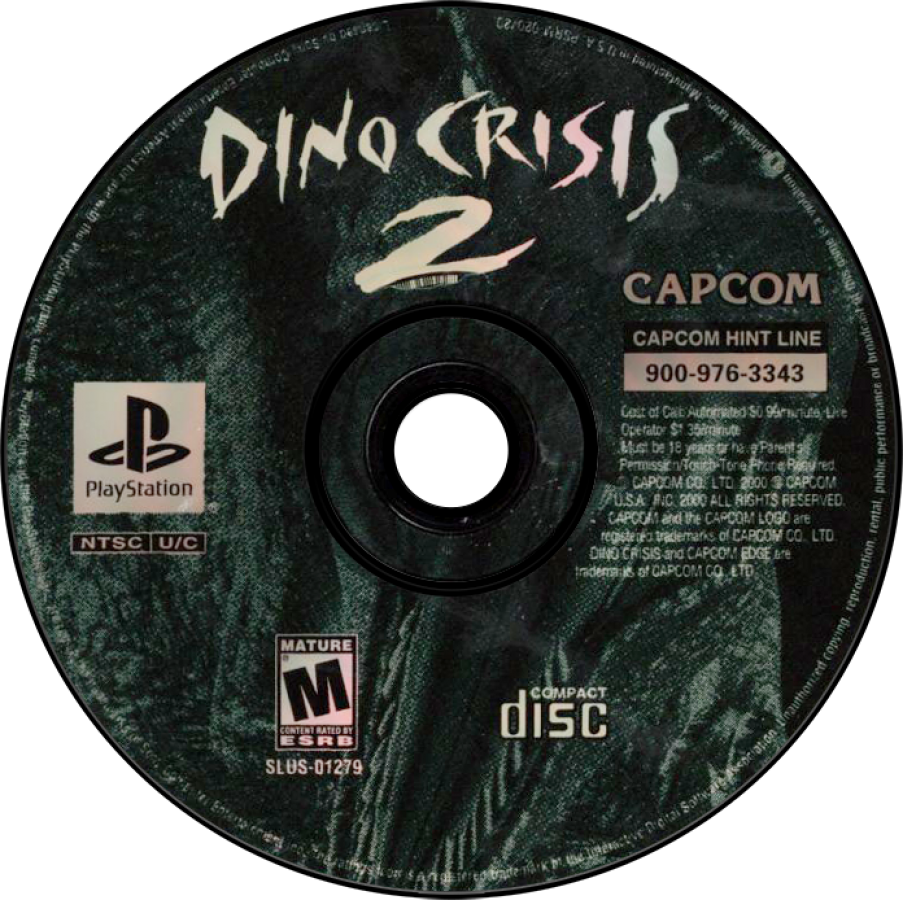 Dino Crisis 2 PS1 PlayStation 1 survival horror action game dinosaur shooter Capcom arcade style combat Regina third person adventure retro video game disc