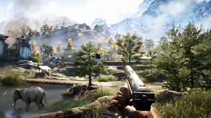 Far Cry 4 Complete Edition PlayStation 4 PS4 for action adventure video game fans featuring open world exploration first person shooter gameplay intense combat missions weapon customization wildlife encounters tactical stealth gameplay Himalayan mountain setting expanded edition content and immersive storytelling collectible gaming appeal gameplay