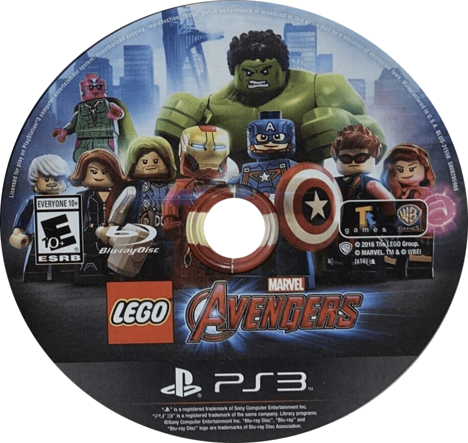 LEGO Marvel Avengers PlayStation 3 PS3 cover art collectible superhero action adventure game authentic classic gaming disc 