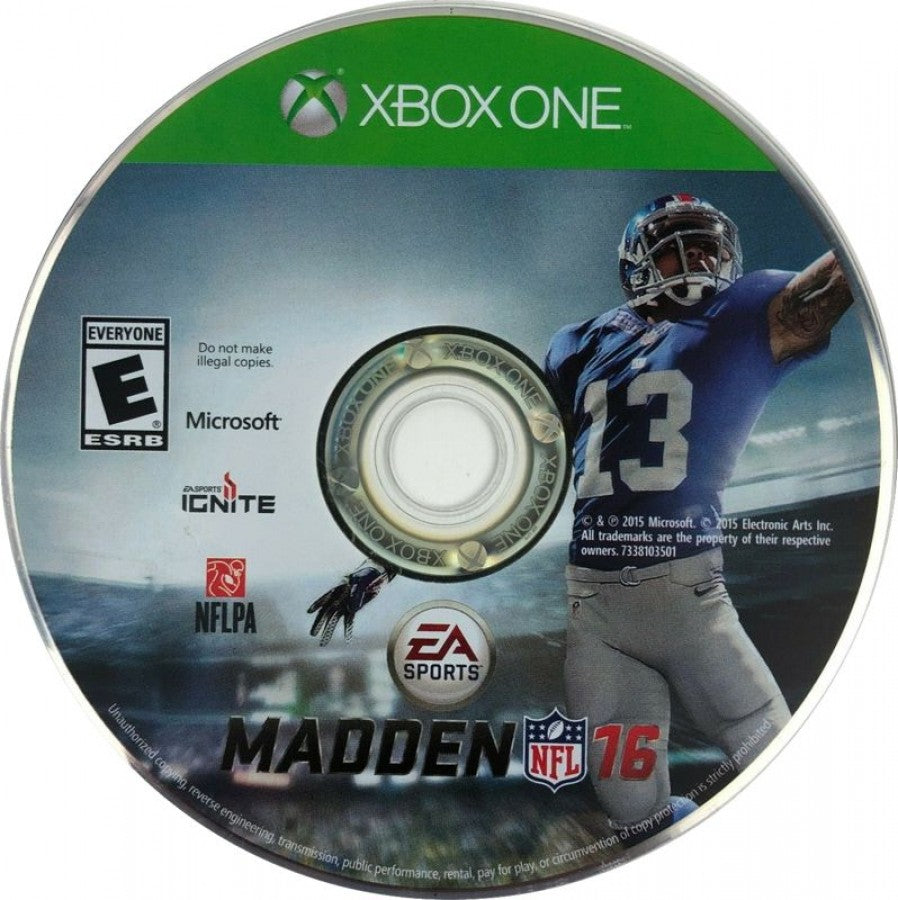 Madden NFL 16 [Deluxe Edition] disc for Xbox One (XONE) sports football video game