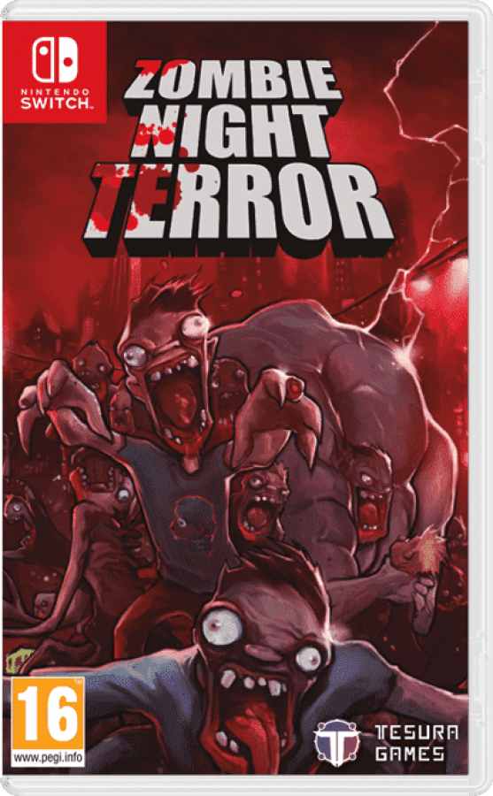Zombie Night Terror Nintendo Switch (NS) game cover art for retro pixel horror strategy game