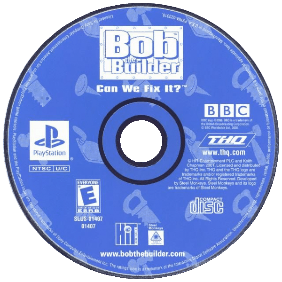 Bob the Builder: Can We Fix It? disc for PlayStation 1 (PS1) retro video game
