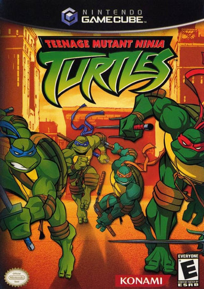 Teenage Mutant Ninja Turtles GameCube GC video game, action beat ’em up, cartoon-based gameplay, multiplayer, family-friendly, Nintendo GameCube title cover art