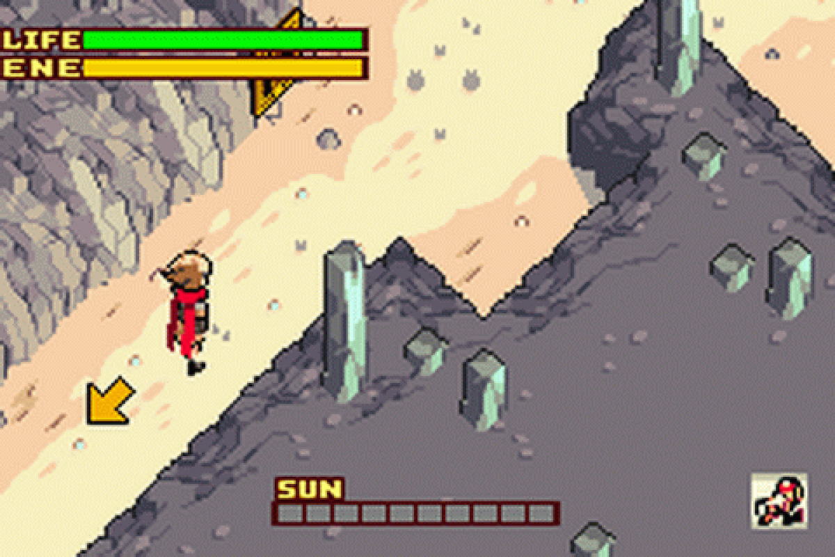 Boktai 2: Solar Boy Django for Game Boy Advance action RPG featuring solar sensor cartridge sunlight gameplay vampire hunting stealth elements sequel to Boktai series gameplay
