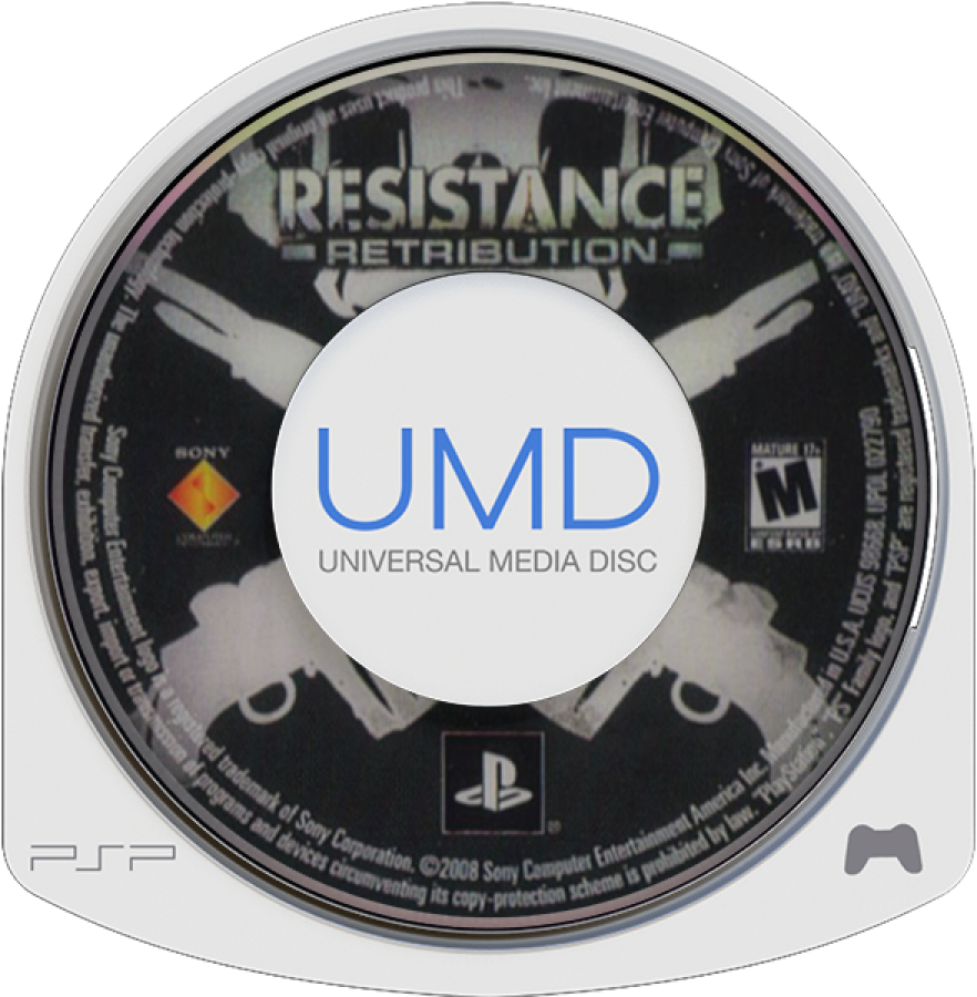 Resistance: Retribution PSP third-person shooter video game disc