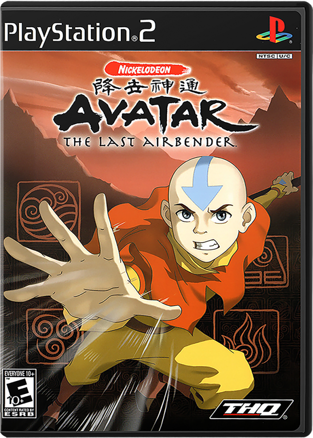 Avatar The Last Airbender PlayStation 2 action-adventure video game Aang Katara Sokka bending water earth fire air platforming combat elemental puzzles Nickelodeon cartoon license front cover