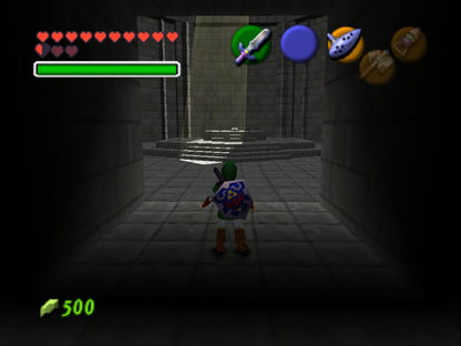 The Legend of Zelda Ocarina of Time Collectors Edition Nintendo 64 N64 gold cartridge action adventure game Link Hyrule classic Zelda series puzzle solving dungeon exploration boss battles Nintendo retro gaming cartridge video game title gameplay