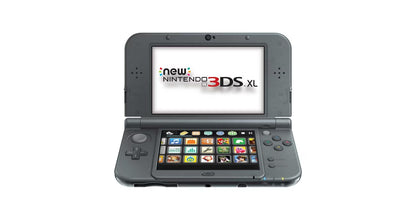 Grey New Nintendo 3DS XL inspired design featuring premium handheld gaming console aesthetic metallic gray finish larger dual screens enhanced processing power portable Nintendo gaming experience glasses free 3D technology presentation