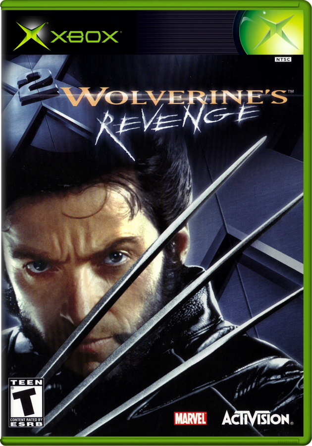 X2 Wolverine's Revenge cover art for XBOX action adventure video game. 