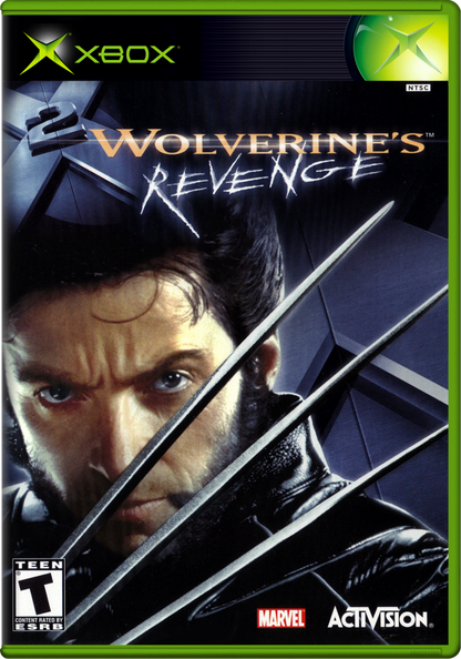 X2 Wolverine's Revenge cover art for XBOX action adventure video game. 