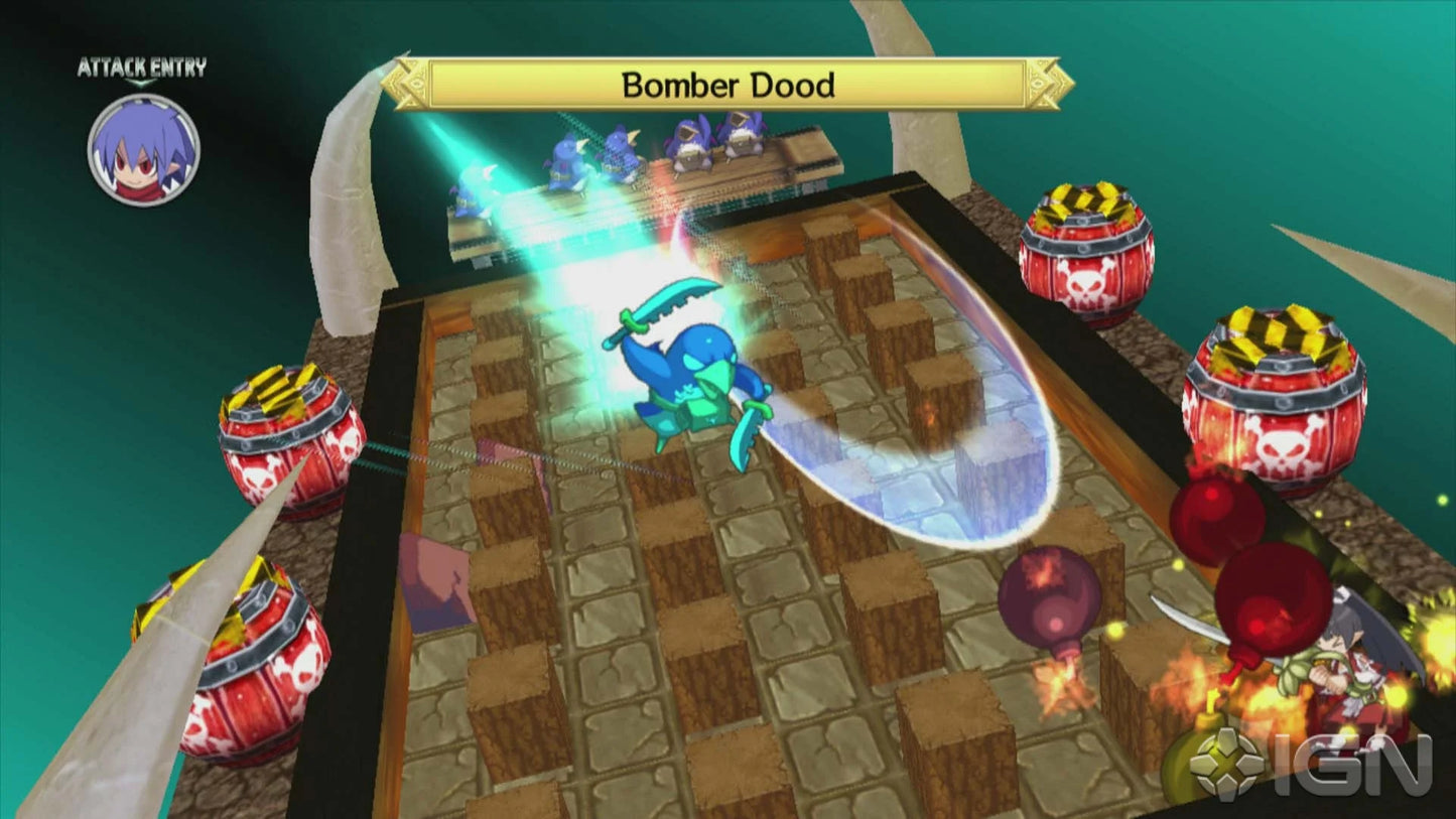 Disgaea D2 A Brighter Darkness PS3 game featuring strategic turn-based RPG combat, over-the-top anime humor, and deep character customization gameplay
