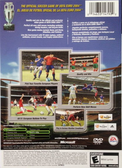 UEFA Euro 2004 back cover art for Xbox (XBOX) video game 