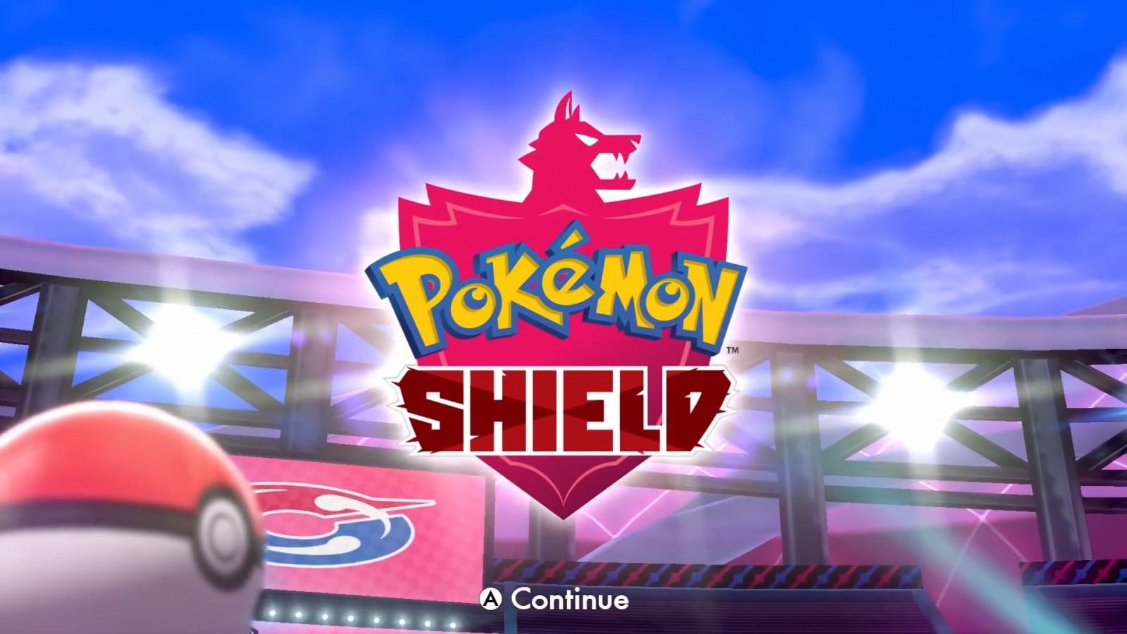 Pokemon Shield start screen for Nintendo Switch NS video game