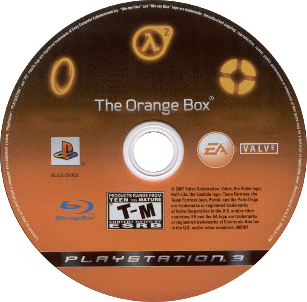 The Orange Box disc cover art for PlayStation 3 video game.