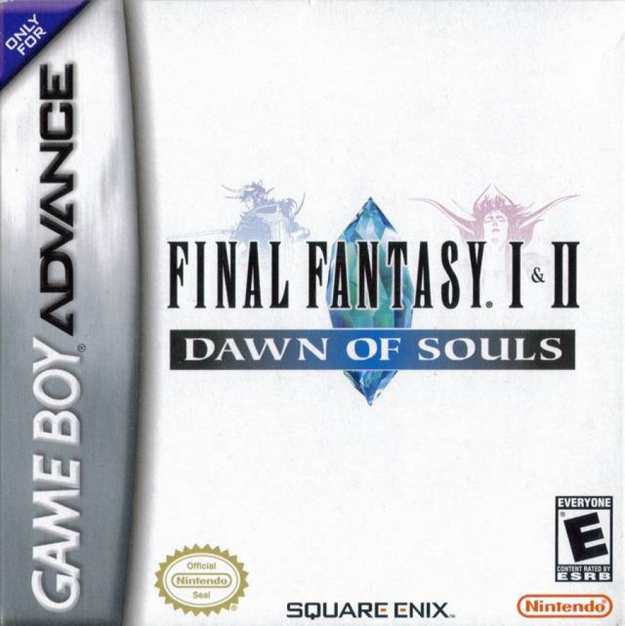 Final Fantasy I and II Dawn of Souls cover art for Game Boy Advance GBA video game