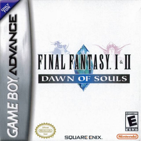 Final Fantasy I and II Dawn of Souls cover art for Game Boy Advance GBA video game