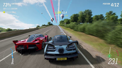 Forza Horizon 4 Xbox One for racing video game fans featuring open world driving exploration hundreds of customizable cars dynamic seasons realistic graphics online multiplayer street racing off road events stunning British countryside environments immersive automotive adventure collectible gaming appeal gameplay