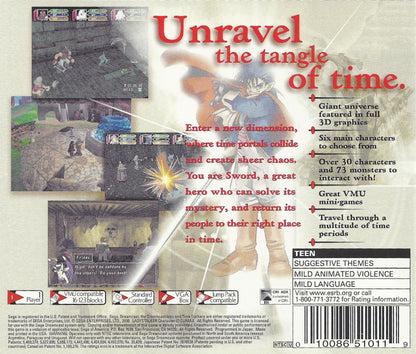Time Stalkers Sega Dreamcast retro video game RPG back of case