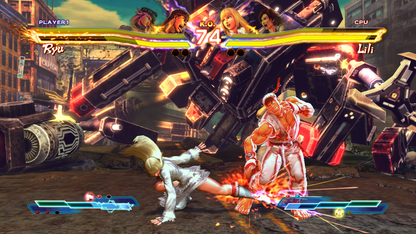 Street Fighter X Tekken for PlayStation 3 (PS3) at Gamers INC, featuring an epic crossover roster from two legendary fighting franchises with a tag-team combat system, Gem enhancements, and explosive cinematic special moves for the ultimate 2D fighter experience gameplay screenshot
