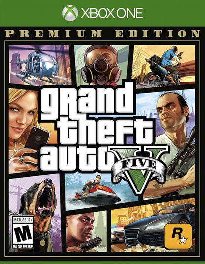 Grand Theft Auto V [Premium Edition] cover art for Xbox One (XONE) open-world action-adventure video game