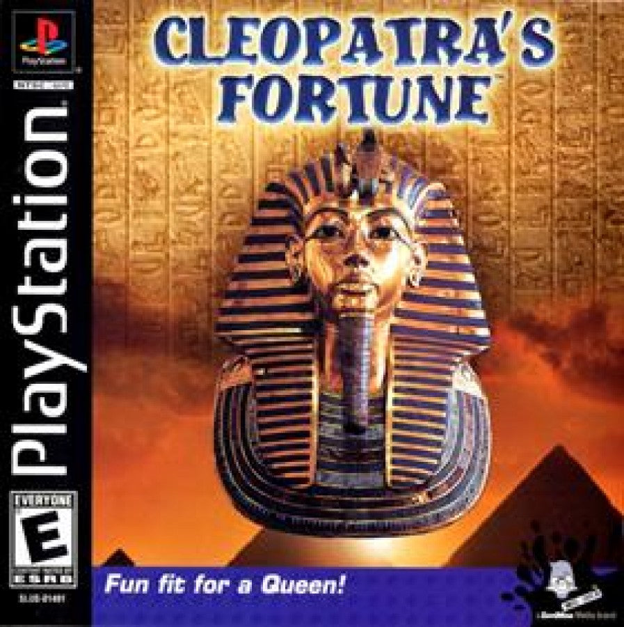 Cleopatra's Fortune PlayStation PS1 for puzzle video game fans featuring Egyptian themed gameplay colorful falling block puzzles strategic tile matching challenging stages ancient tomb environments arcade action classic Taito gameplay and retro PlayStation gaming collectible appeal front