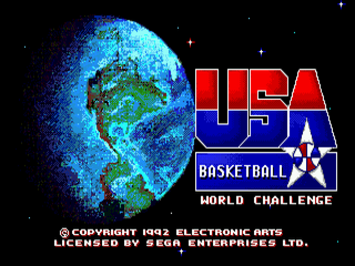 Team USA Basketball title screen for Sega Genesis (GEN) video game
