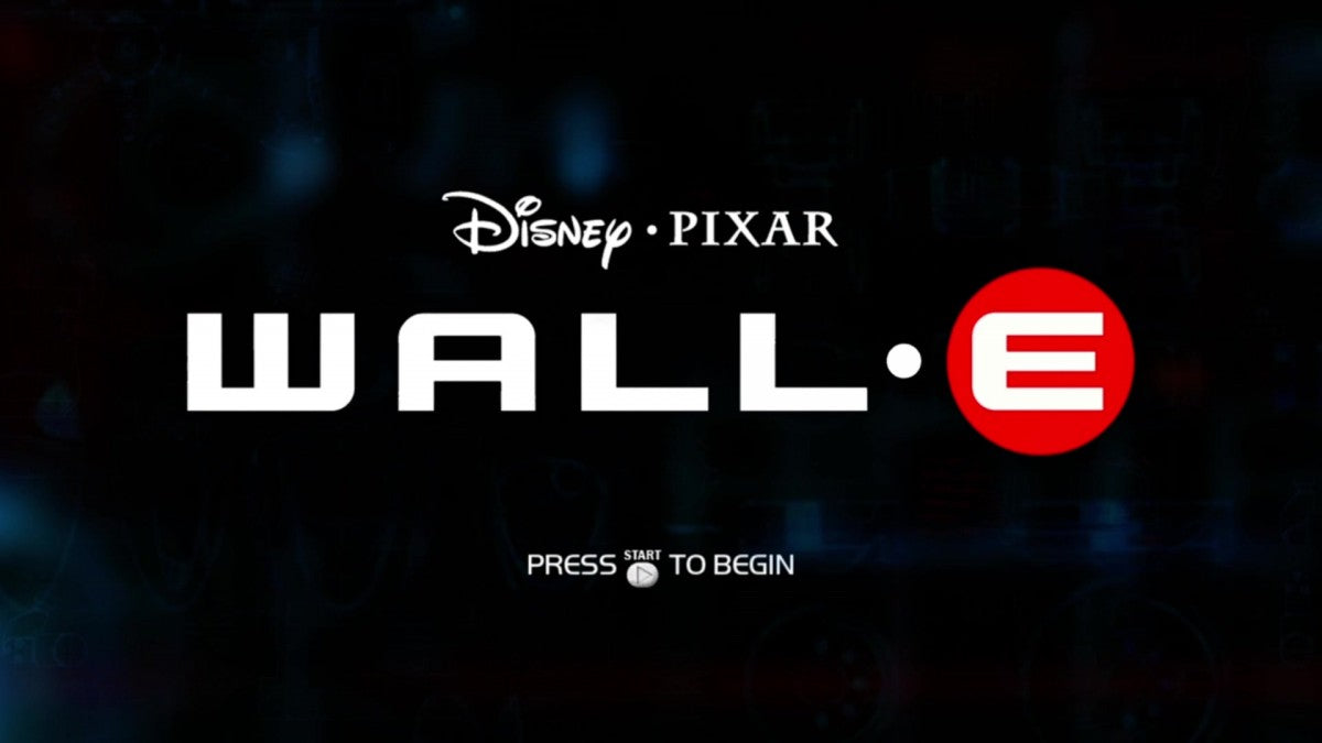 WALL-E start screen for Xbox 360 (X360) action-adventure platformer video game
