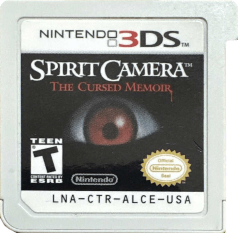 Spirit Camera The Cursed Memoir Nintendo 3DS game featuring augmented reality horror gameplay, puzzle solving, and ghost hunting using the system’s camera for immersive storytelling cartridge