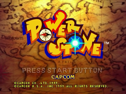 Power Stone Dreamcast featuring 3D fighting gameplay with vibrant characters and interactive arena environments gameplay
