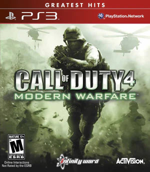 Call of Duty 4 Modern Warfare Greatest Hits cover art for PlayStation 3 shooter game