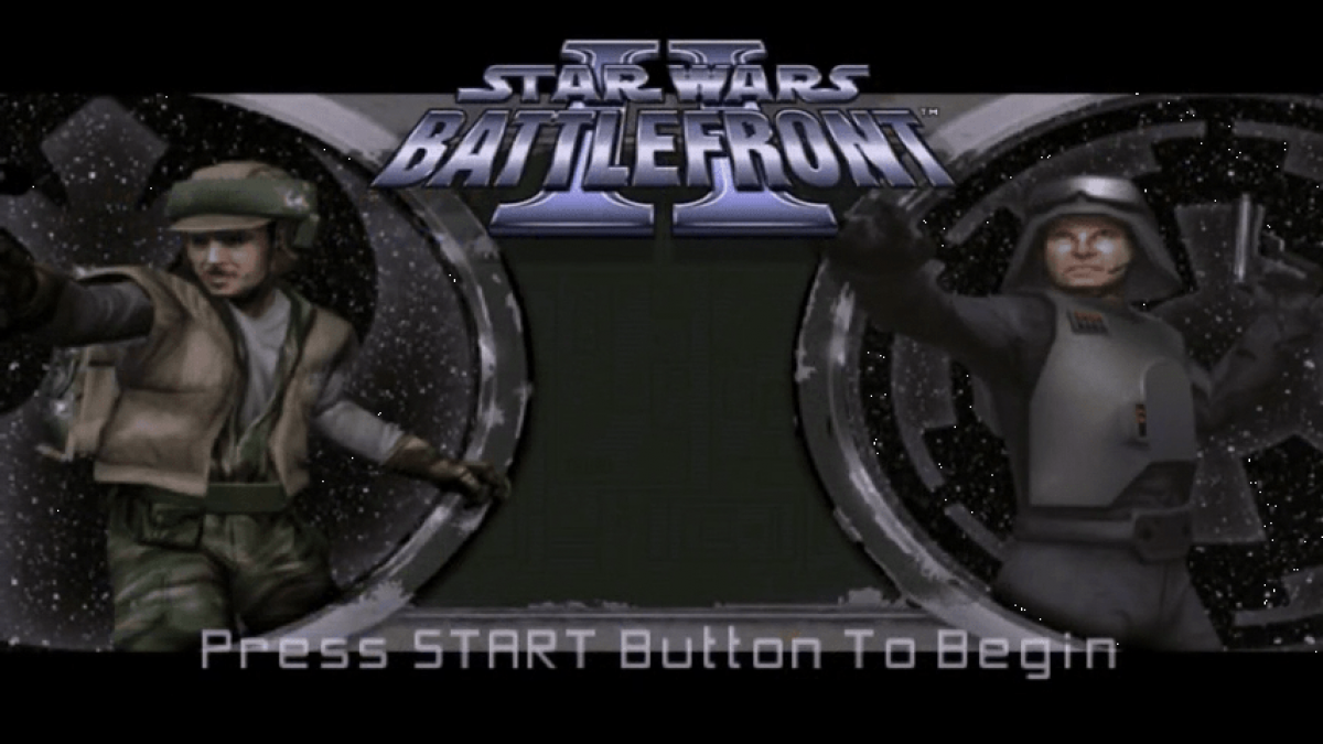 Star Wars II Battlefront [Greatest Hits] title screen for PlayStation Portable (PSP) video game. 