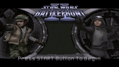 Star Wars II Battlefront [Greatest Hits] title screen for PlayStation Portable (PSP) video game. 
