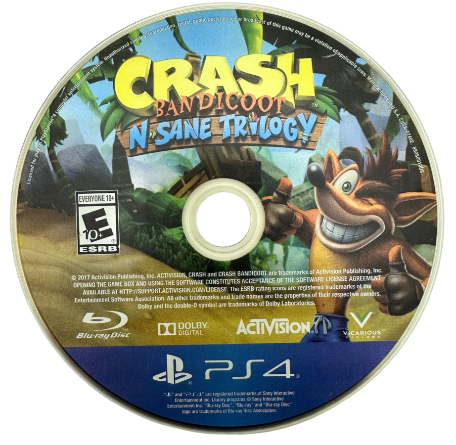 Crash Bandicoot N. Sane Trilogy – PlayStation 4 (PS4) video game disc, platformer by Vicarious Visions