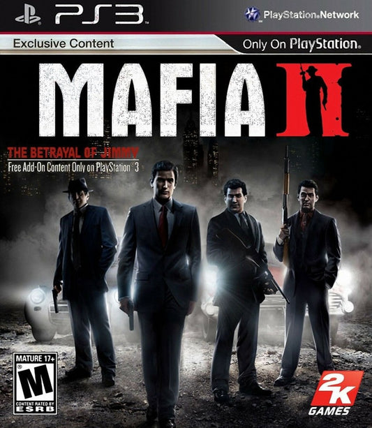Mafia II PlayStation 3 PS3 video game, open-world crime action, story-driven gameplay, third-person shooter, classic console title cover art 