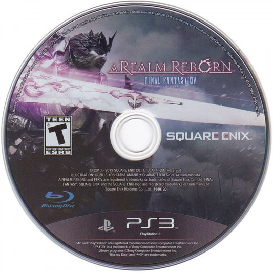 Final Fantasy XIV: A Realm Reborn disc for PlayStation 3 (PS3) video game