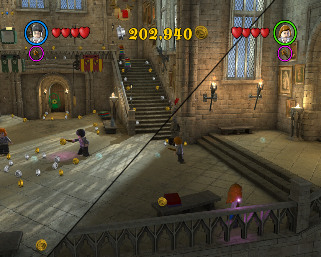 LEGO Harry Potter Years 5 to 7 Nintendo Wii game featuring action adventure gameplay based on the final Harry Potter films with spell casting puzzle solving cooperative multiplayer character unlocks and LEGO style humor across Hogwarts and beyond gameplay