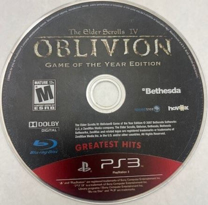 The Elder Scrolls IV: Oblivion Game of the Year Greatest Hits for PlayStation 3 with expanded fantasy RPG content disc