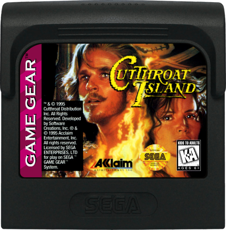 Cutthroat Island cartridge for Sega Game Gear (GG) video game