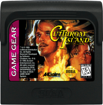 Cutthroat Island cartridge for Sega Game Gear (GG) video game