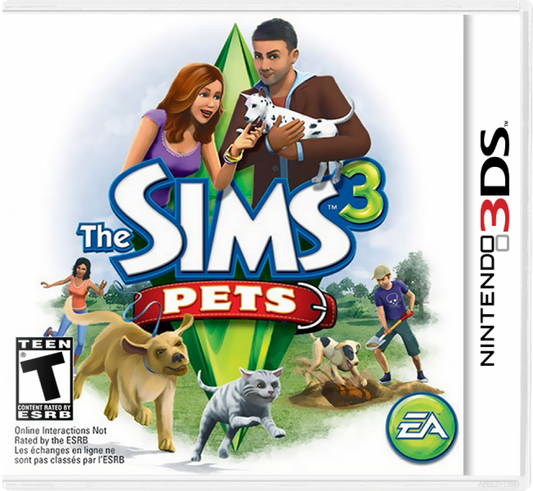 The Sims 3: Pets cover art for Nintendo 3DS (3DS) video game