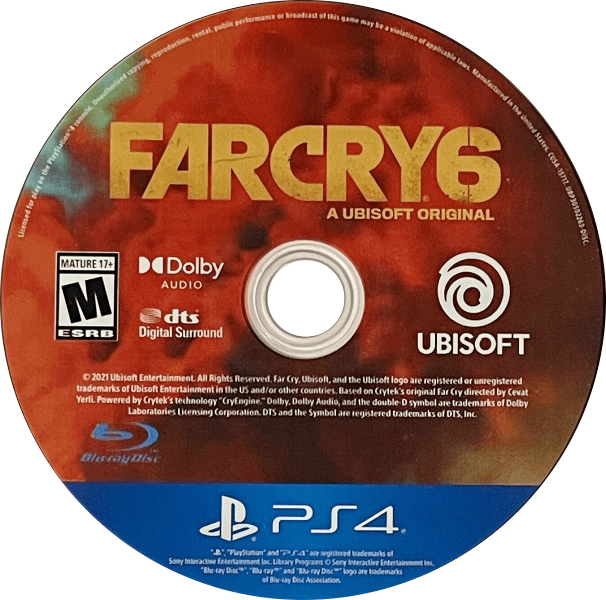 Far Cry 6 – PlayStation 4 (PS4) video game disc, open-world shooter by Ubisoft