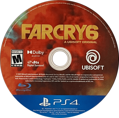 Far Cry 6 – PlayStation 4 (PS4) video game disc, open-world shooter by Ubisoft