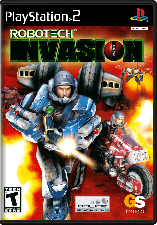 Robotech Invasion PlayStation 2 PS2 retro video game third person shooter cover art (2004)